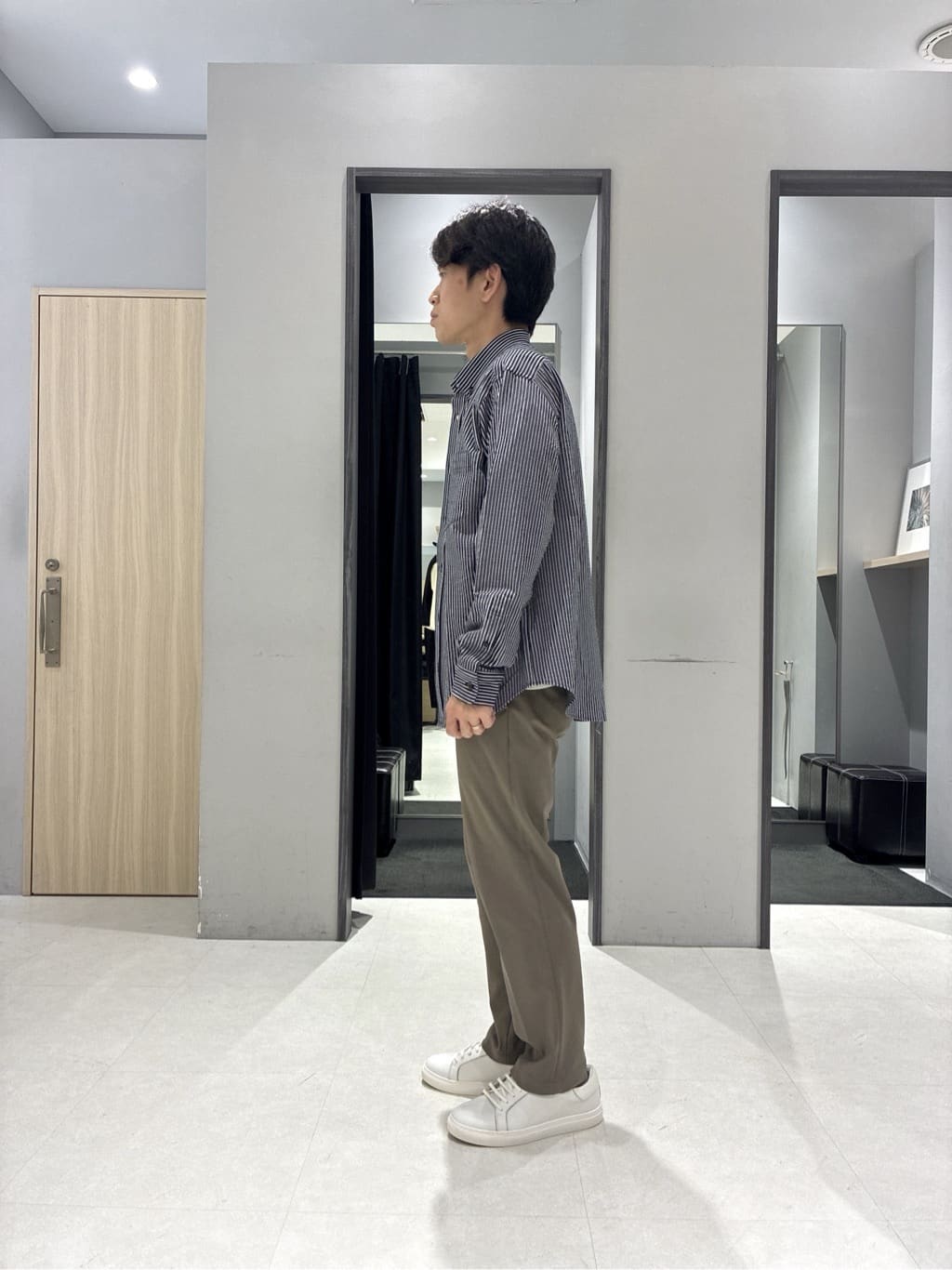 わいずみさんの「TAKEO KIKUCHI｜【抗菌防臭/シーズンレス】シアサッカー ジャージシャツ」を使ったコーディネート