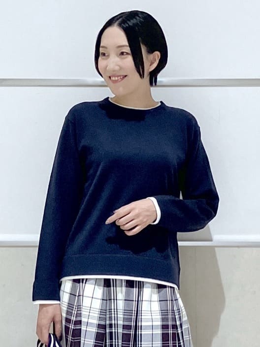 eriko さんの「Dessin｜【ユニセックス/洗える】バイカラーニット」を使ったコーディネート