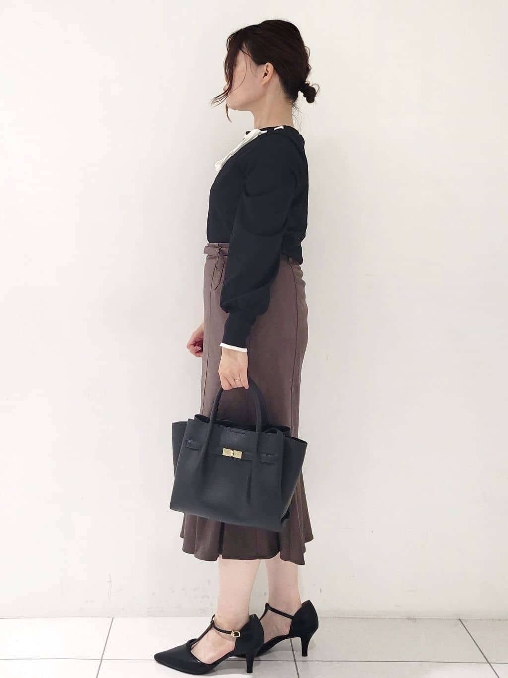 kinaさんの「index｜はしごリボンバイカラーニット【洗濯機OK】」を使ったコーディネート