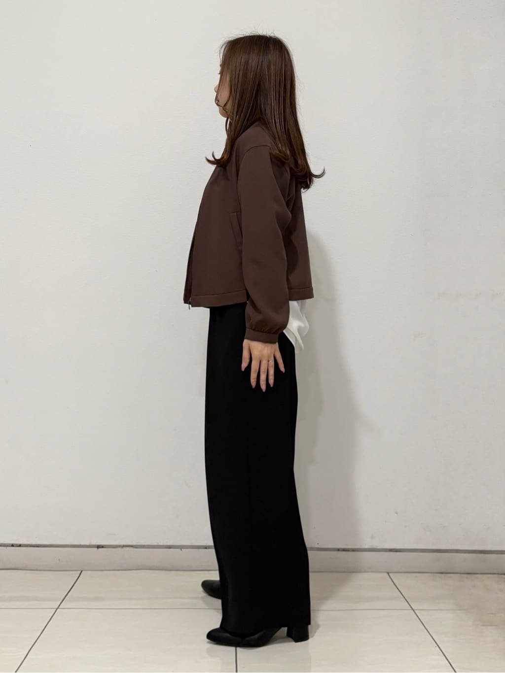 kahoさんの「INDIVI｜【洗える／UVケア／吸汗速乾】ジョーゼットライトブルゾン」を使ったコーディネート