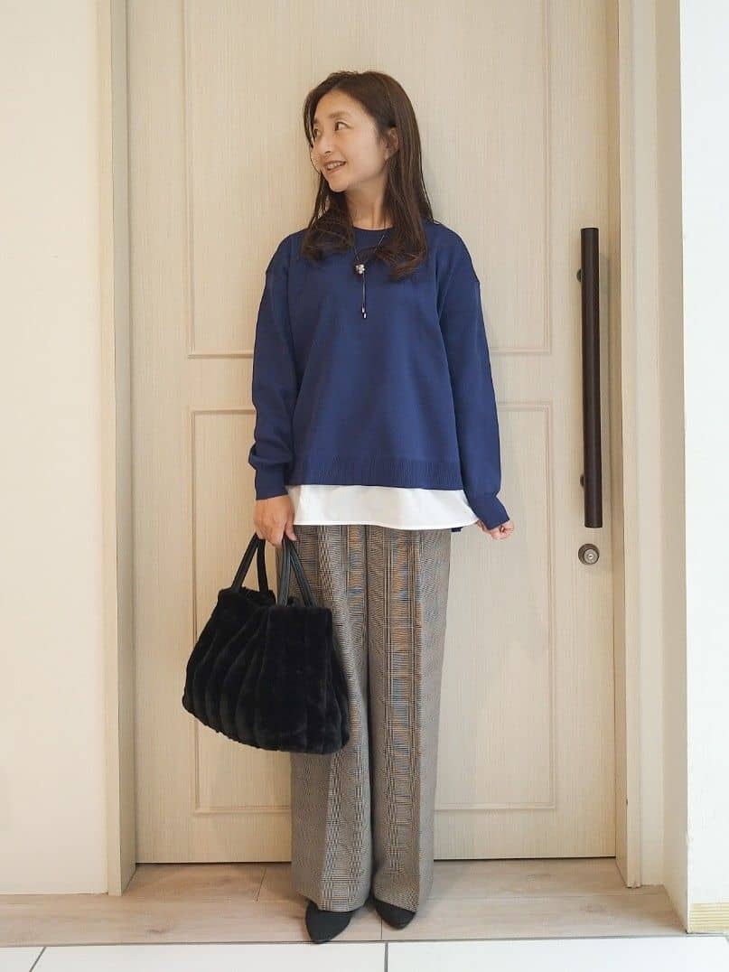 mi-saさんの「SHOO･LA･RUE｜【高レビュー/2WAY】きれい見えで上品な ストライプファートートバッグ」を使ったコーディネート