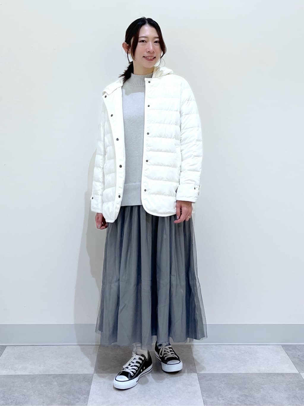 canaさんの「Dessin｜【洗える】ニットチュールドッキングワンピース」を使ったコーディネート