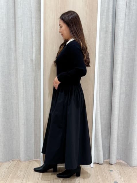 sachiさんの「grove｜【時短コーデ】ポロニットドッキングワンピース」を使ったコーディネート