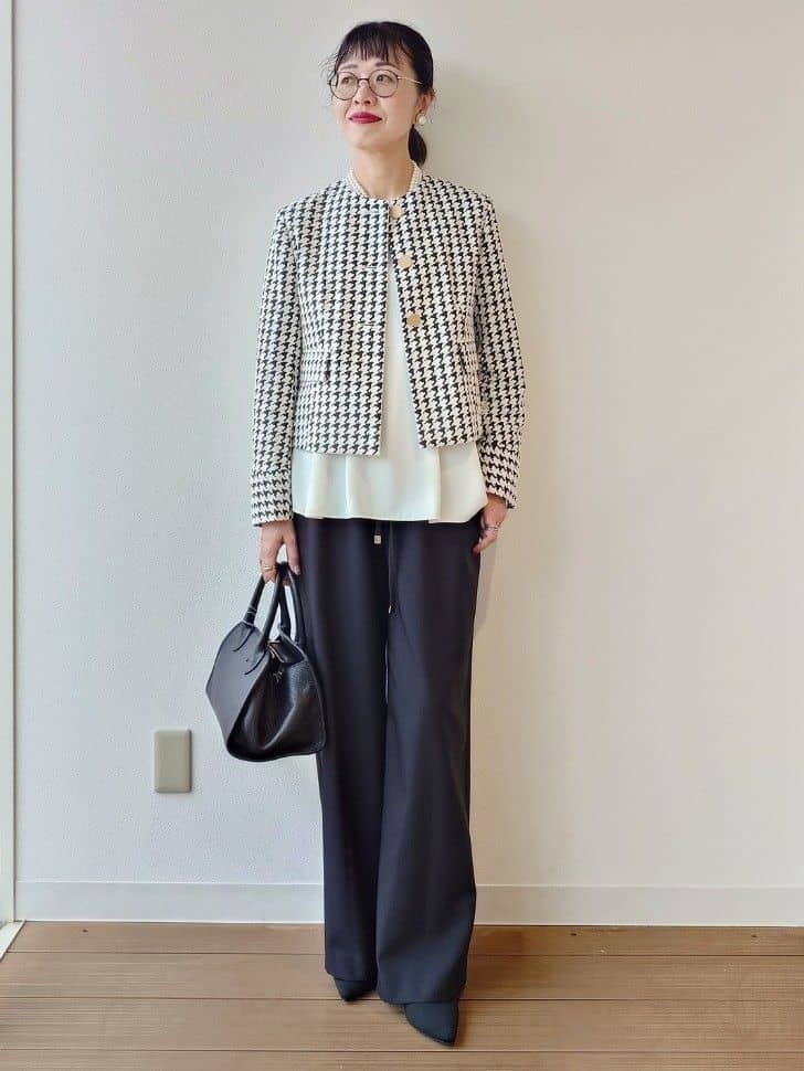 MUTSUKOさんの「UNTITLED｜【セットアップ可能】クラシックチドリ ジャケット」を使ったコーディネート