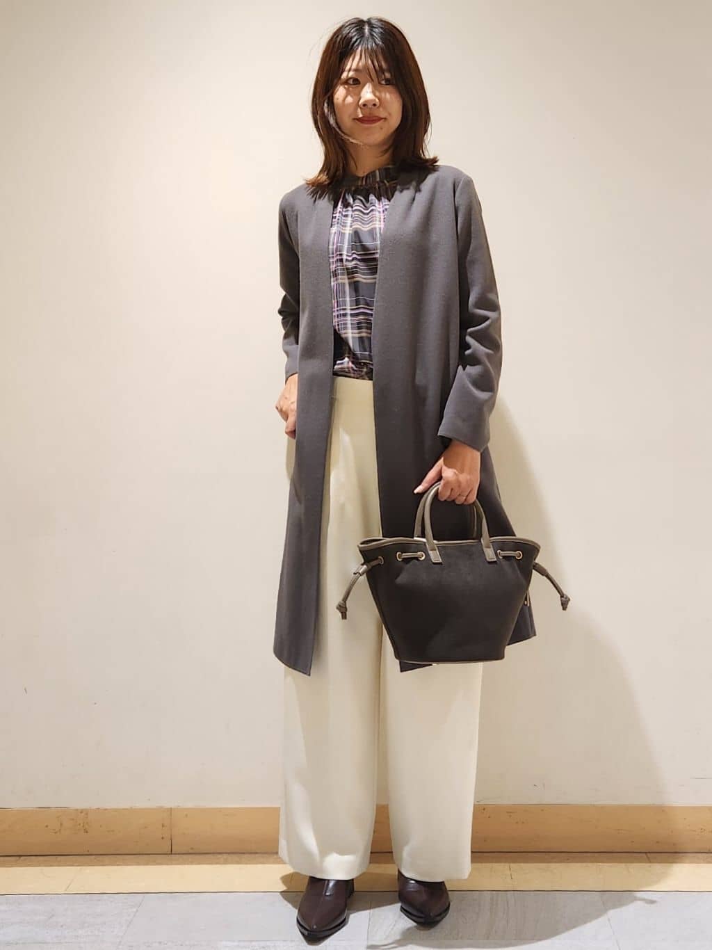 yukaさんの「COUP DE CHANCE｜【手洗い可／日本製】タックワイドパンツ」を使ったコーディネート