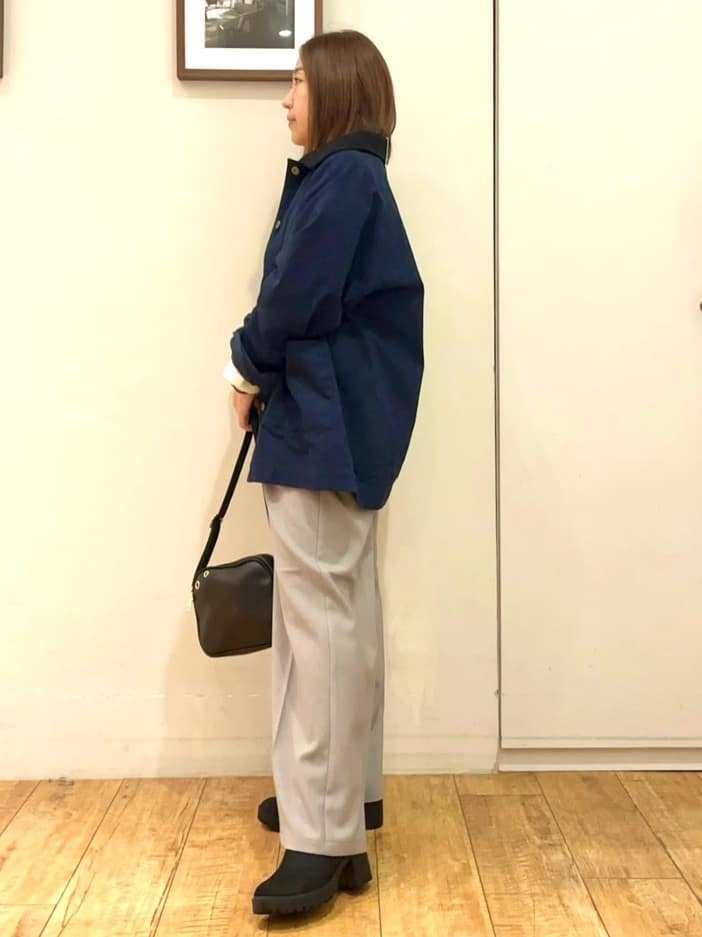 harusakuさんの「SHOO･LA･RUE｜【S-LL】オーバーシルエットでこなれ感 襟コール カバーオール」を使ったコーディネート