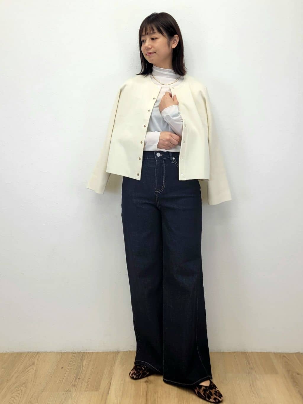 LISAさんの「OPAQUE.CLIP｜スナップボタンニットカーディガン【UVケア／洗濯機OK】《6col／S～LL》」を使ったコーディネート
