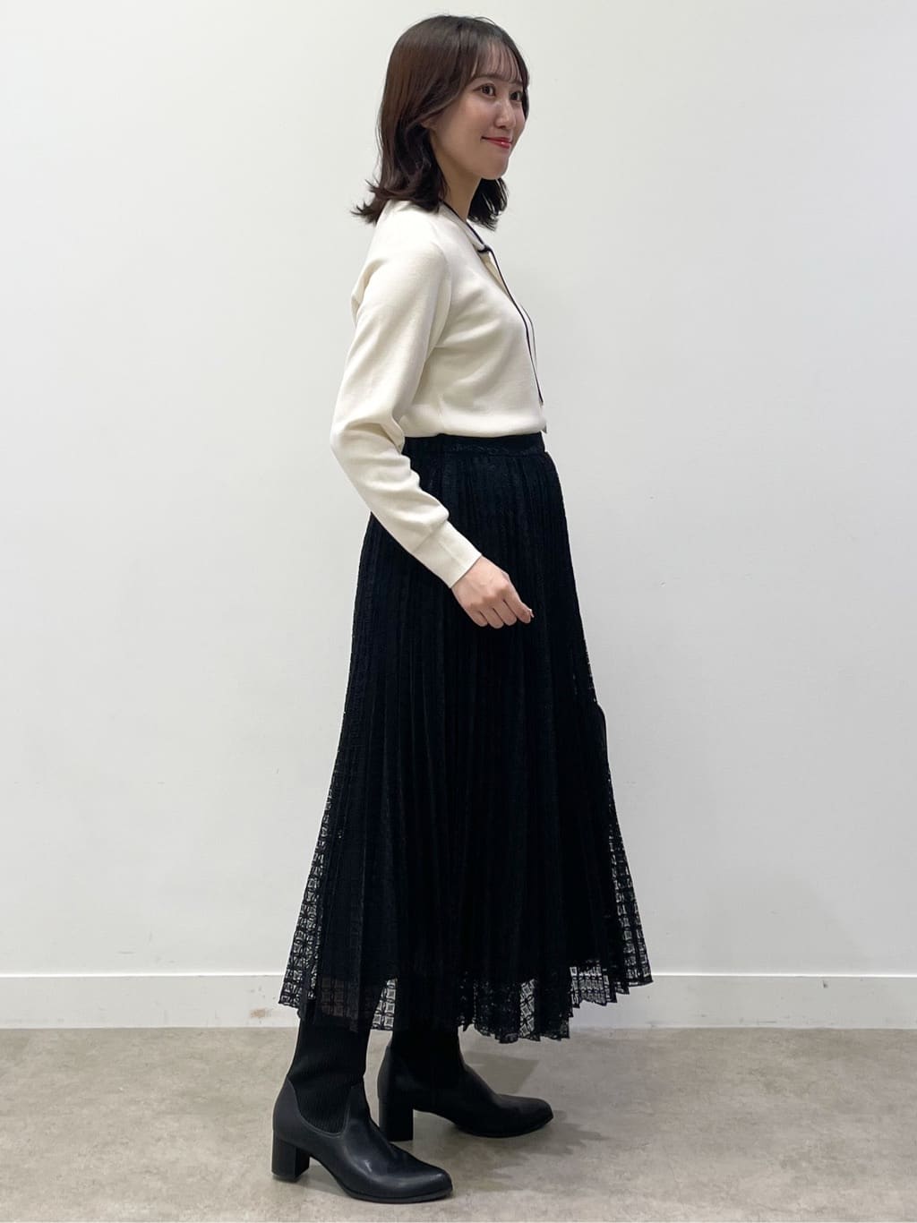 yukariさんの「Reflect｜【イージーケア】サークルダイヤ柄レースプリーツスカート」を使ったコーディネート