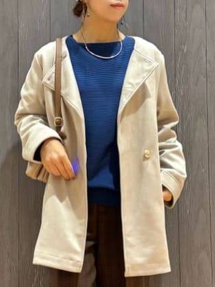 meiさんの「SHOO･LA･RUE｜【S-LL】上品さを纏う やわらかフェイクスエード ミドル丈ブルゾン」を使ったコーディネート
