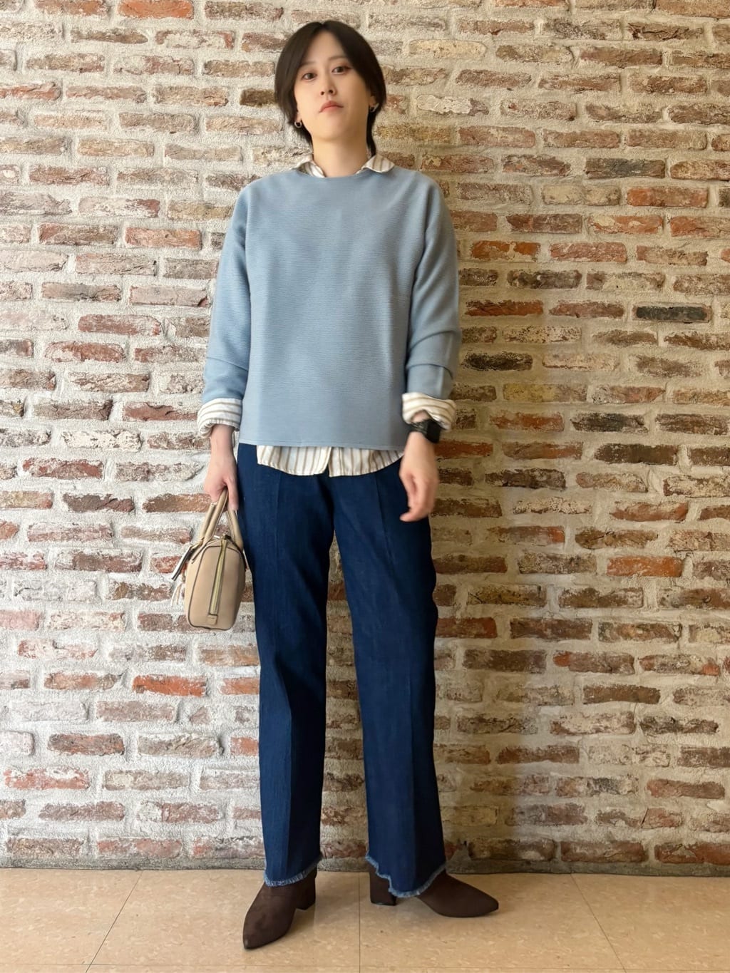 しばさんの「THE SHOP TK｜【S-XLサイズ/選べる7色】どこから見ても美しい ガーターニット/毛玉になりにくい/洗濯機OK」を使ったコーディネート