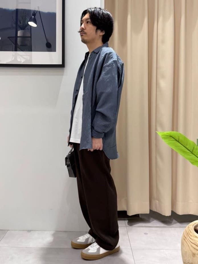はさんの「THE SHOP TK｜チェック＆ストライプ アソート長袖シャツ【洗濯機OK】」を使ったコーディネート