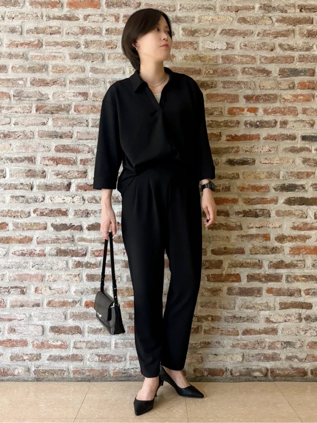 しばさんの「THE SHOP TK｜【今羽織るなら】ダブルブレストジャケット【セットアップ可/洗える】」を使ったコーディネート
