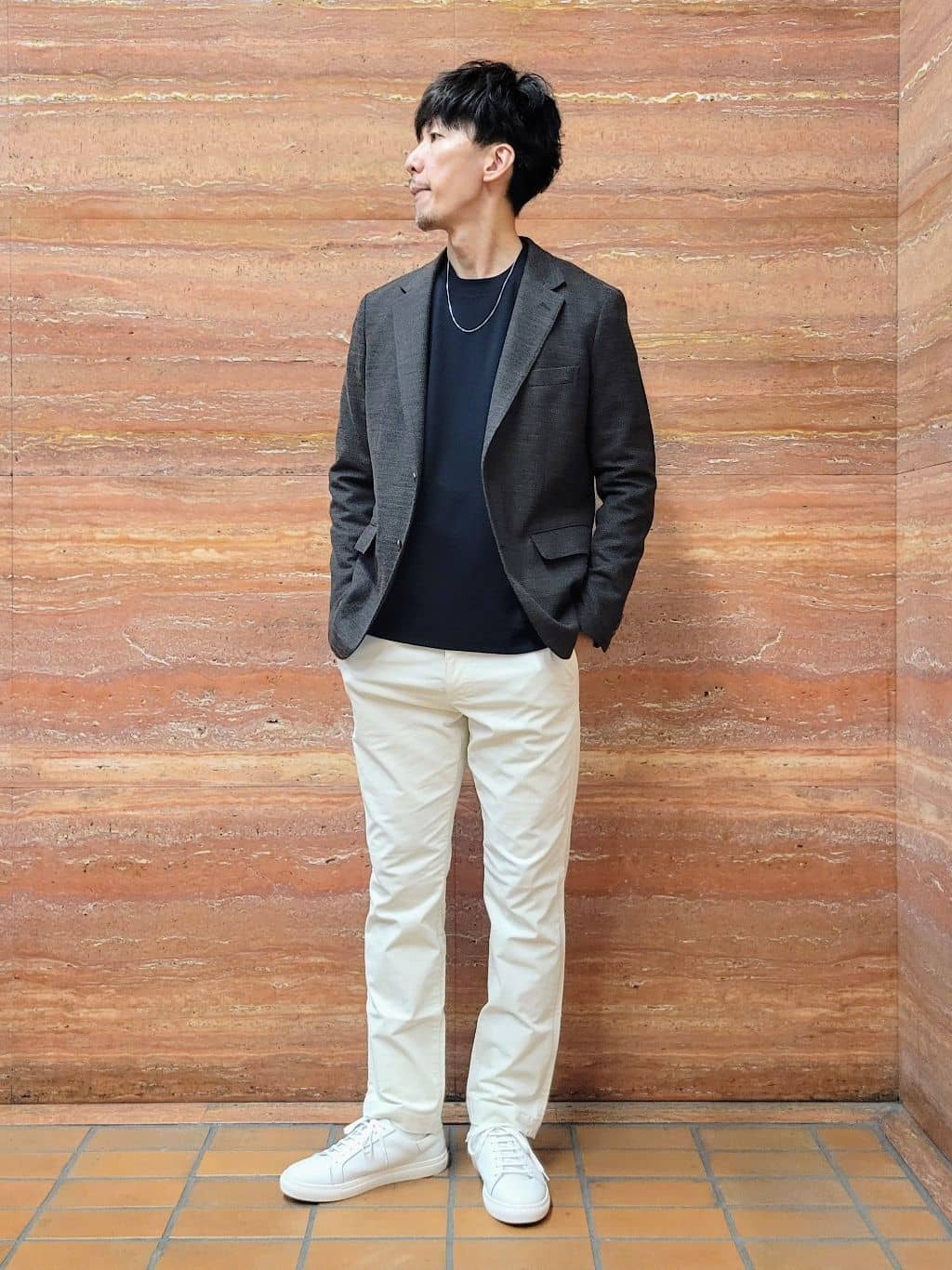 piroyaさんの「TAKEO KIKUCHI｜【Sサイズ～】ラッセルメッシュ ジャケット」を使ったコーディネート
