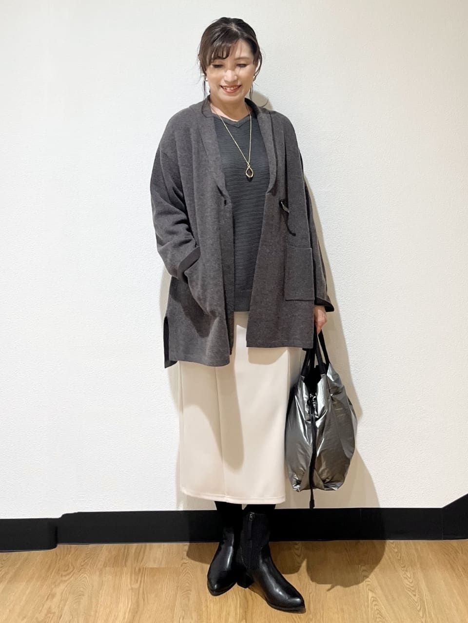 ayaさんの「Reflect｜【パンツ合わせにぴったり◎】ゆったりオフボディニット」を使ったコーディネート