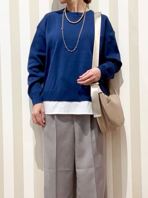 まつこさんの「SHOO･LA･RUE｜【洗濯機可/S-LL/高レビュー】上品シルエットで美しい イージーワイドパンツ」を使ったコーディネート
