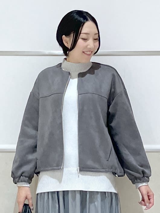 eriko さんの「Dessin｜【セットアップ可・洗える】マシュマロスウェードジップブルゾン」を使ったコーディネート