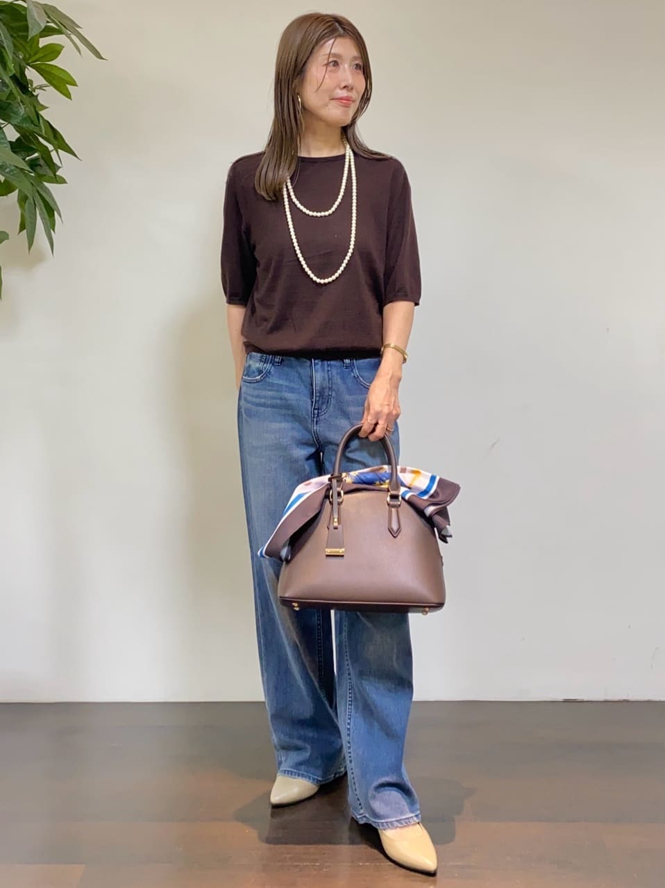 tomoさんの「UNTITLED｜【アンサンブル可/六分袖/洗える】ウールシルクニット」を使ったコーディネート