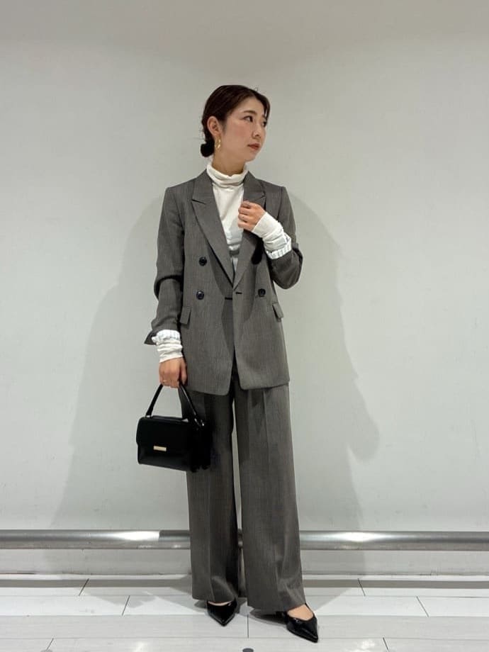 Rinさんの「UNTITLED｜【セットアップ可】ウールライク ダブルブレストジャケット」を使ったコーディネート