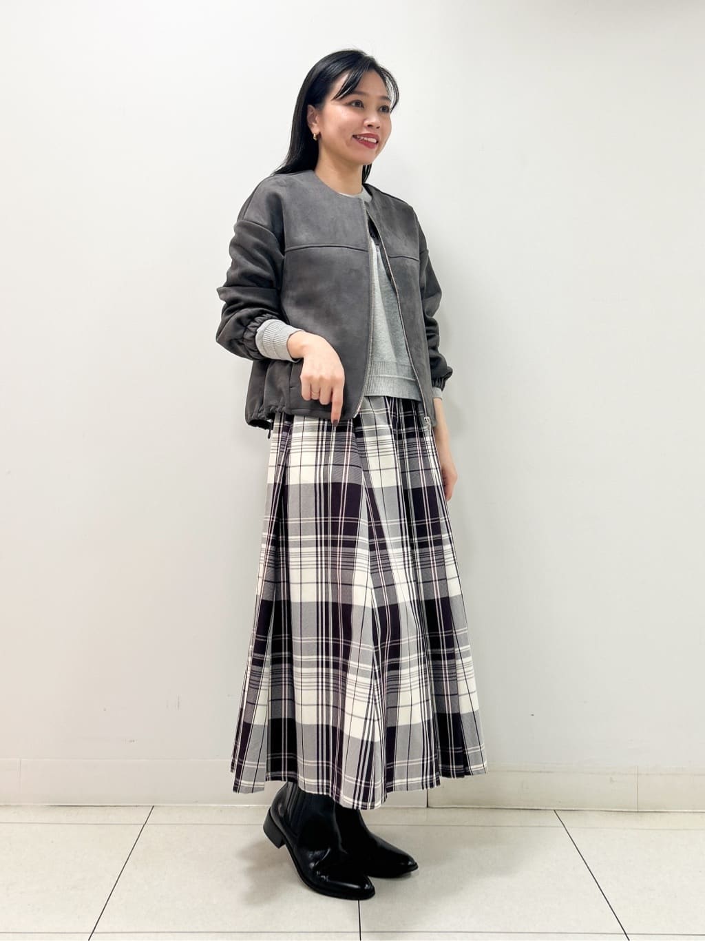 Kaiさんの「Dessin｜【セットアップ可・洗える】マシュマロスウェードジップブルゾン」を使ったコーディネート