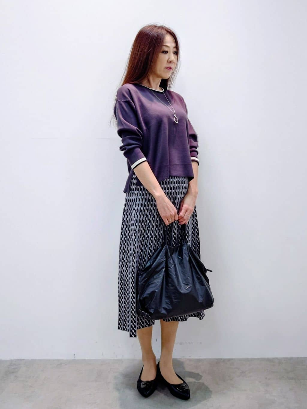 yoshiさんの「Reflect｜【WEB先行カラーあり／セットアップ可】ゆったりフォルムニット」を使ったコーディネート