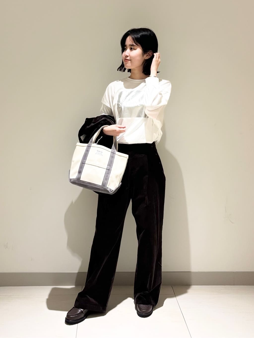 mayuさんの「Dessin｜【セットアップ可・洗える】マリンコーデュロイパンツ」を使ったコーディネート