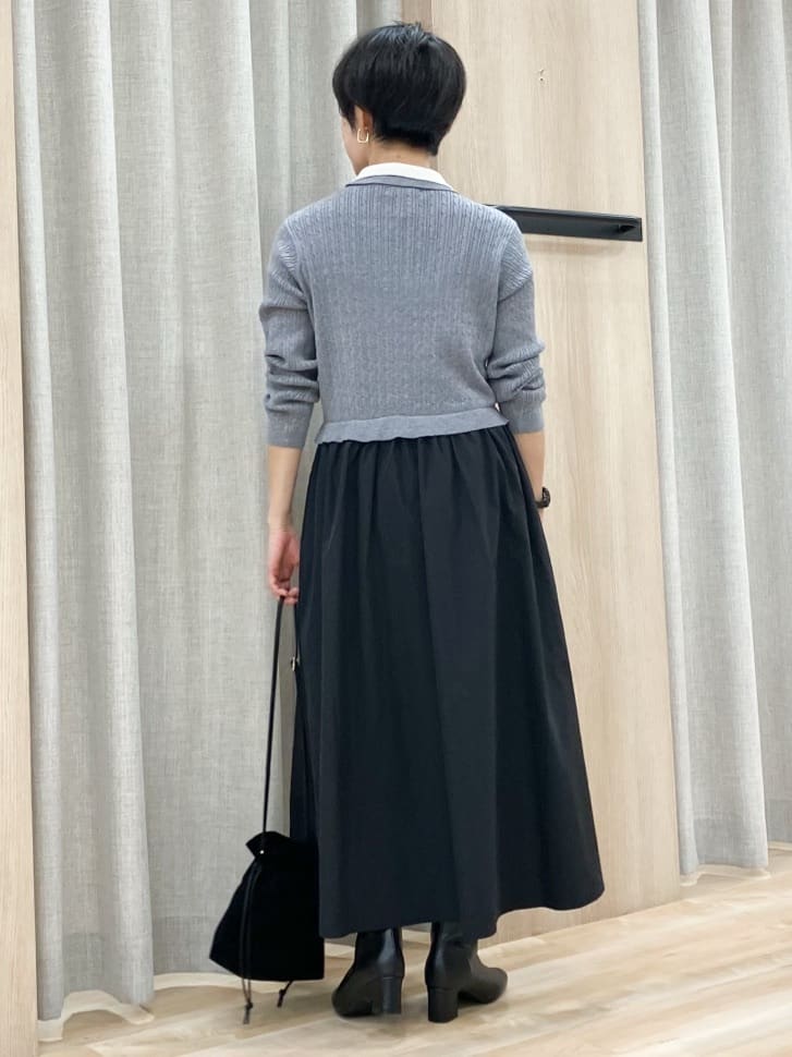 Keiさんの「grove｜アーモンドトゥヒールブーツ」を使ったコーディネート
