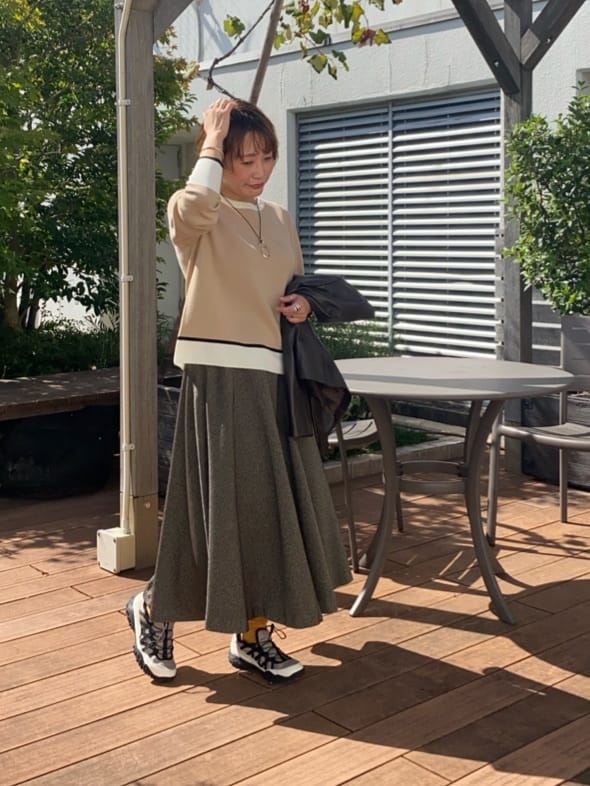 mari_831さんの「UNTITLED｜【アンサンブル可/洗える】ウールミラノリブニット」を使ったコーディネート