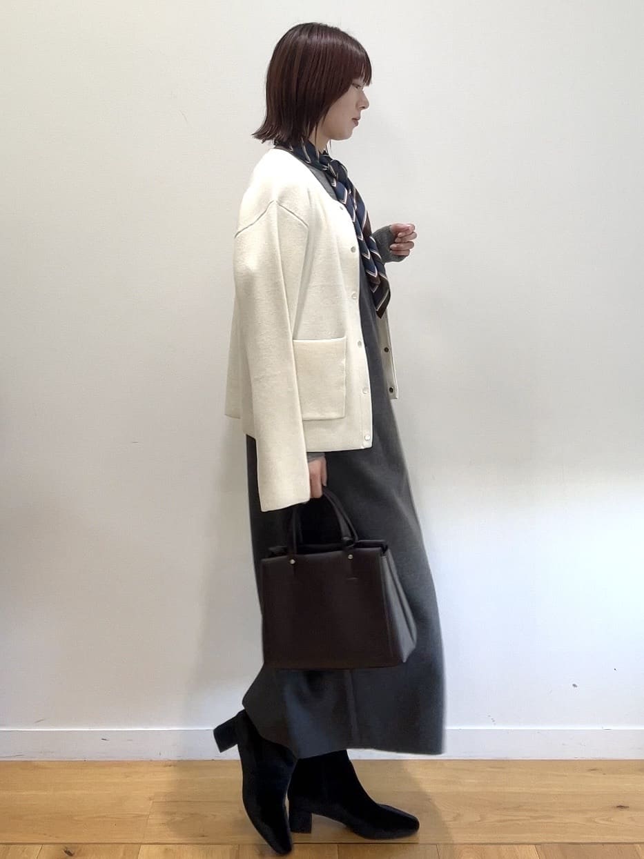 RINAさんの「OPAQUE.CLIP｜ウールライクジャンパードレス【洗濯機洗い可】」を使ったコーディネート