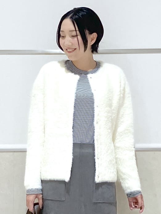 eriko さんの「Dessin｜【セットアップ可・洗える】マシュマロスウェードスカート」を使ったコーディネート