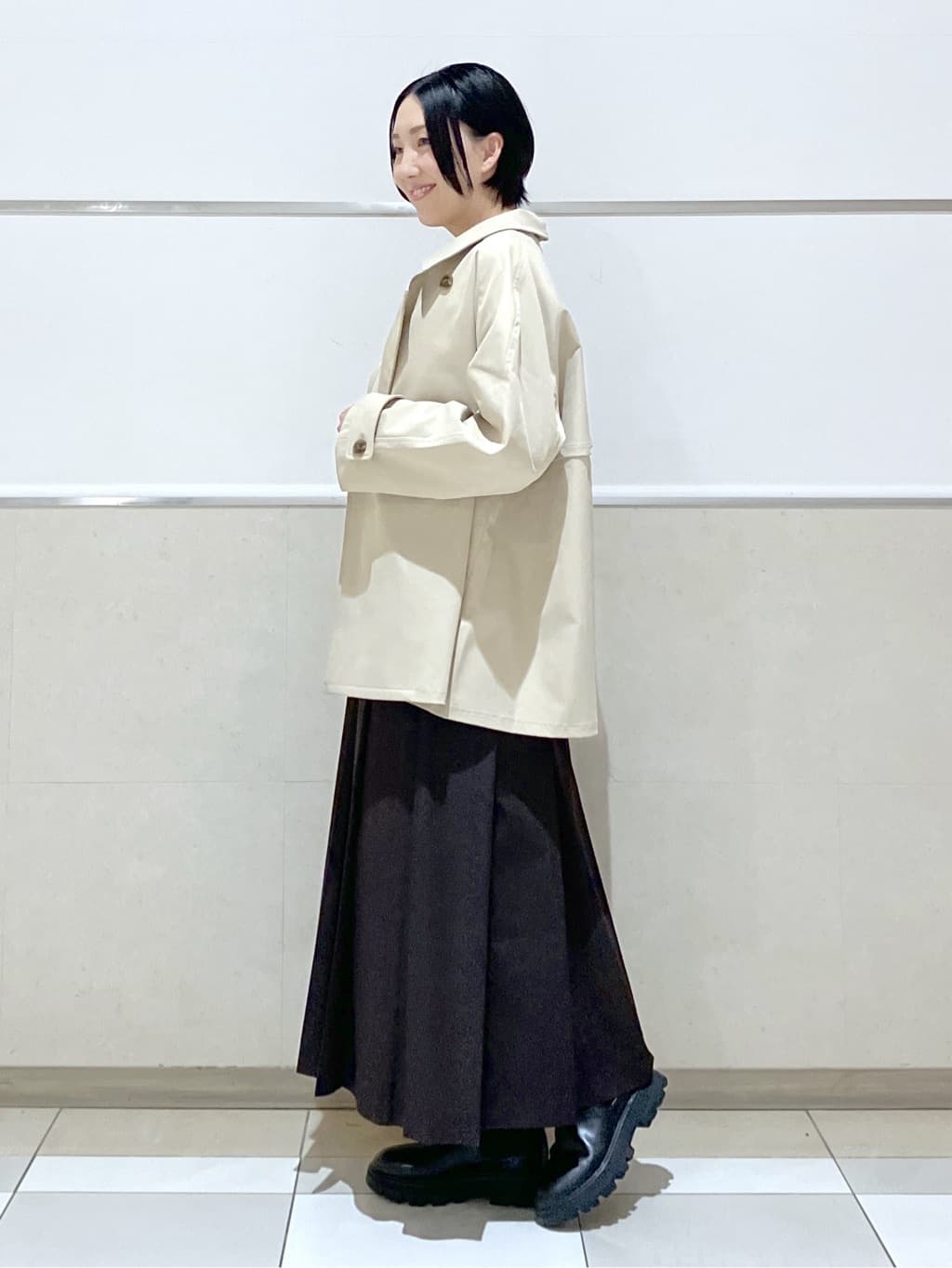 eriko さんの「Dessin｜【洗える】ワイドプリーツスカート」を使ったコーディネート
