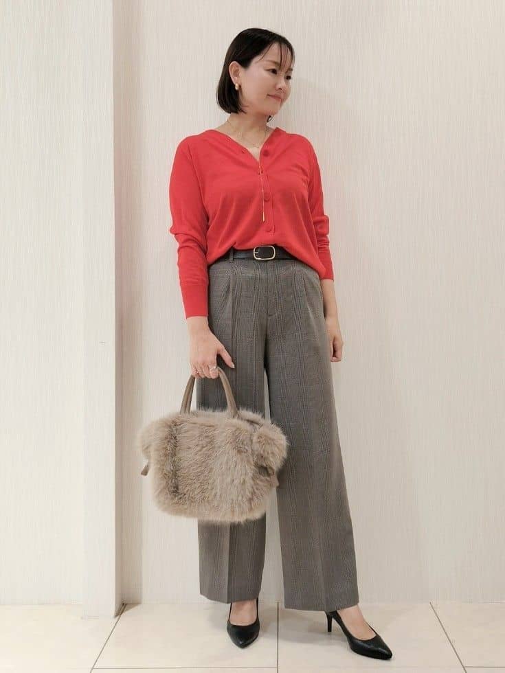 naokoさんの「UNTITLED｜【セットアップ可/洗える】ウールライク ワイドパンツ」を使ったコーディネート