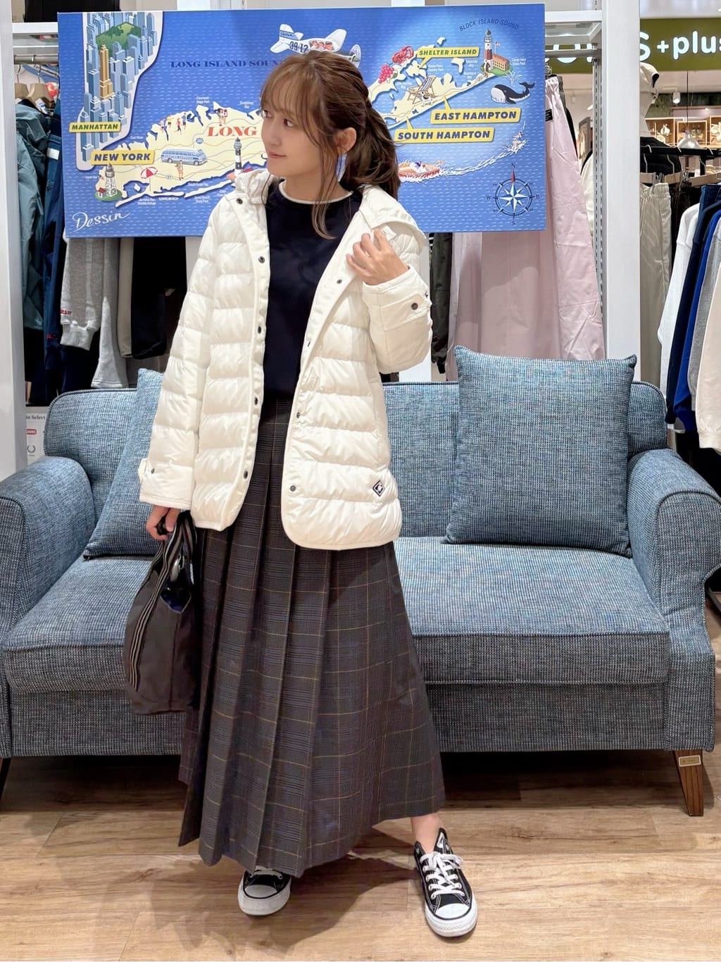 yuinaさんの「Dessin｜【撥水・2WAY】ミュラーダウンコートミドル丈」を使ったコーディネート