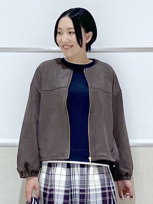 eriko さんの「Dessin｜【セットアップ可・洗える】マシュマロスウェードジップブルゾン」を使ったコーディネート