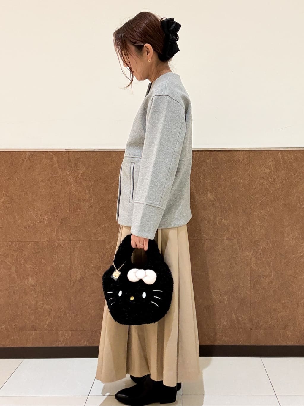 MAYUMIさんの「OPAQUE.CLIP｜ウールライクメルトンノーカラーコート【洗濯機洗い可】」を使ったコーディネート