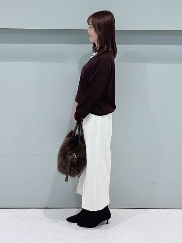 makiさんの「UNTITLED｜【8色展開／コンパクト丈】レーヨン混 コクーンニット」を使ったコーディネート