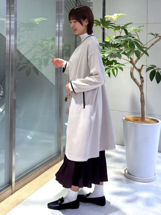 yukaさんの「UNTITLED｜【洗える/軽羽織り】マシュマロタッチ　スエード調コート」を使ったコーディネート