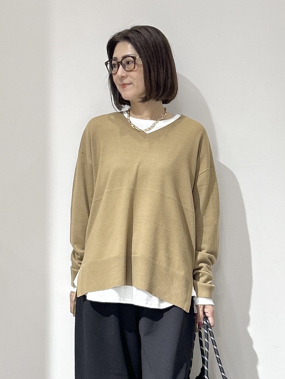 NAKAさんの「OPAQUE.CLIP｜イージーワイドパンツ【洗濯機OK】」を使ったコーディネート