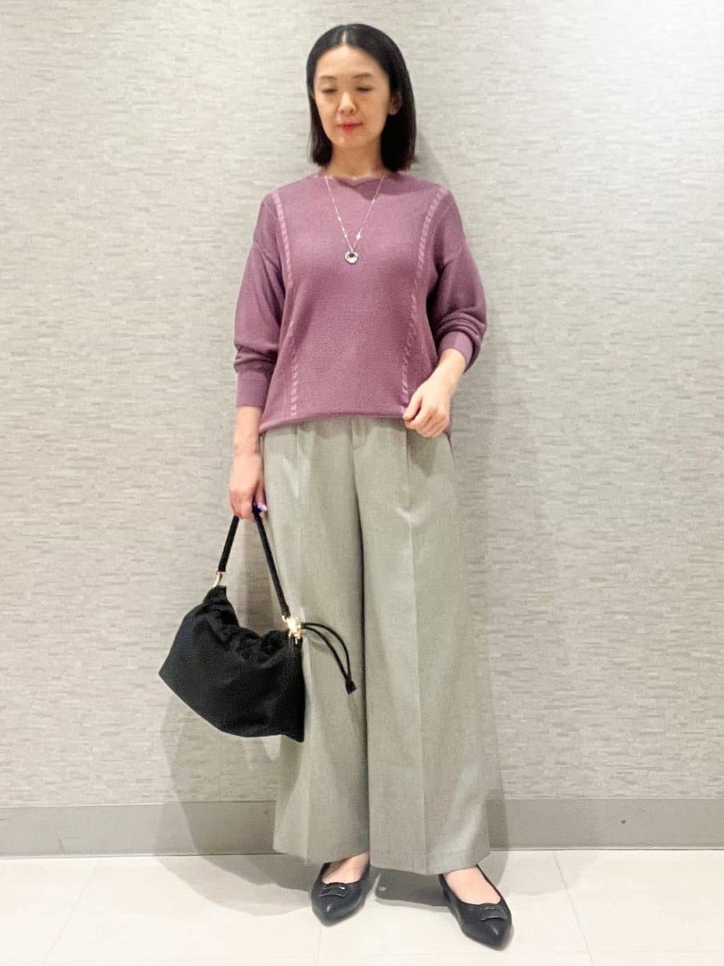 marikoさんの「Reflect｜【パンツ合わせにぴったり◎】ゆったりオフボディニット」を使ったコーディネート
