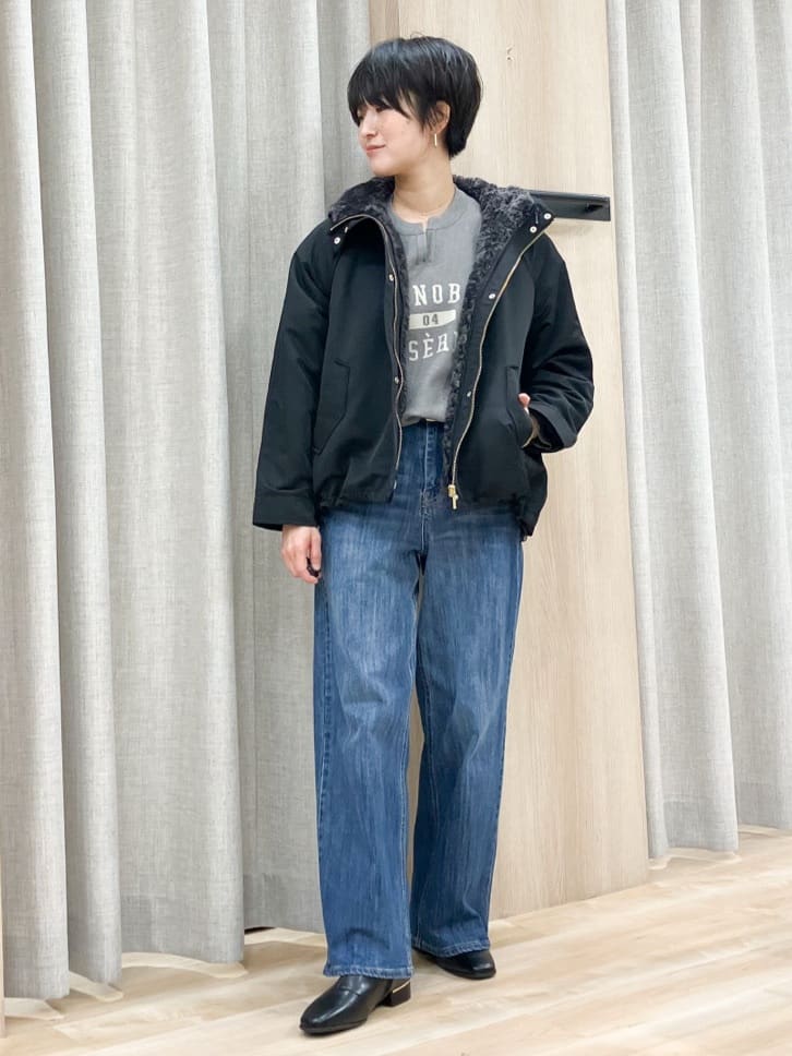 Keiさんの「grove｜カレッジロゴキーネックニット」を使ったコーディネート