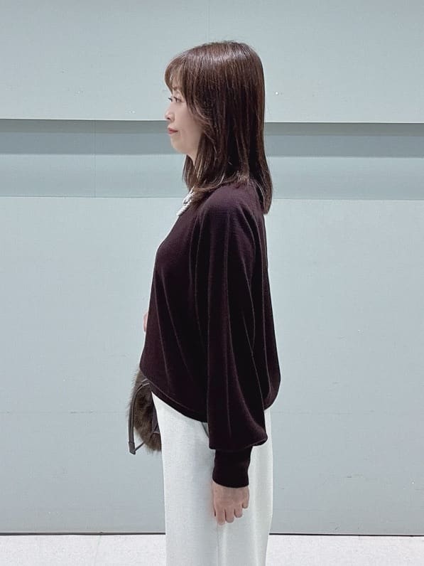 makiさんの「UNTITLED｜【8色展開／コンパクト丈】レーヨン混 コクーンニット」を使ったコーディネート