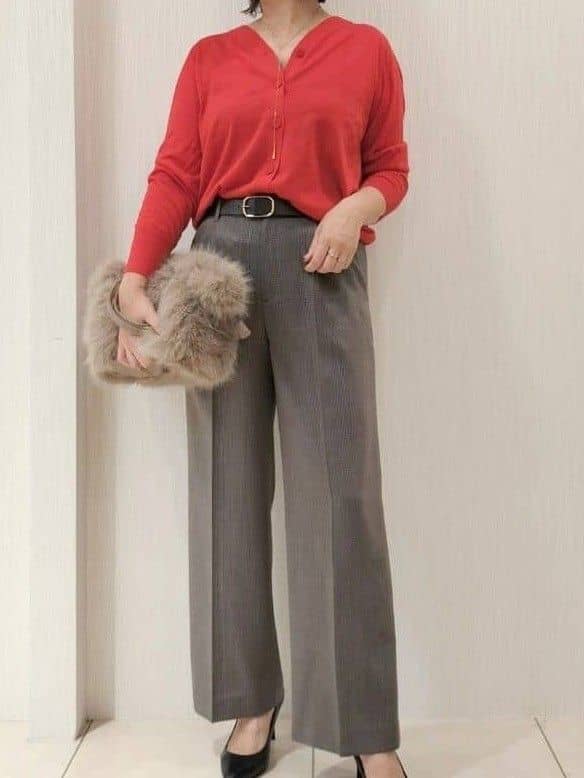 naokoさんの「UNTITLED｜【セットアップ可/洗える】ウールライク ワイドパンツ」を使ったコーディネート