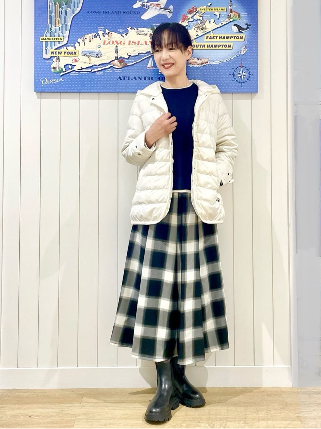 uwatokoさんの「Dessin｜【撥水・2WAY】ミュラーダウンコートミドル丈」を使ったコーディネート