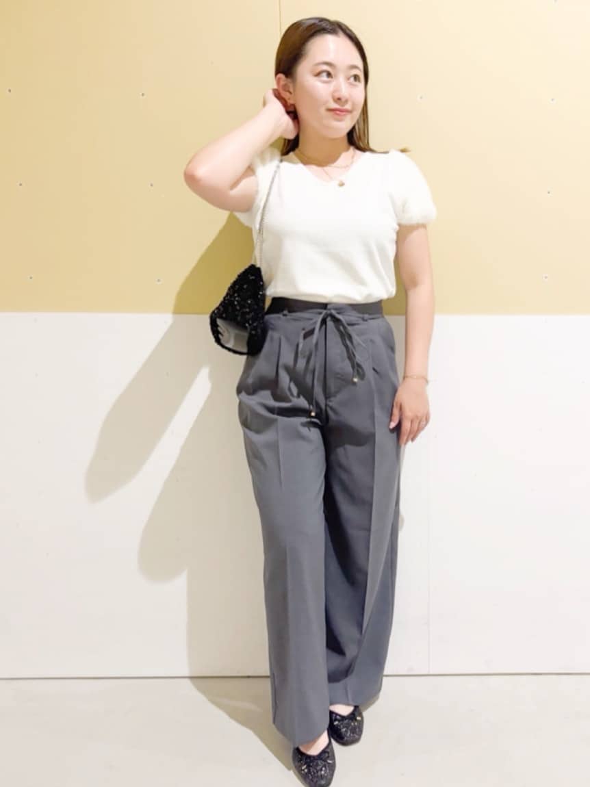 ゆきたぷさんの「OPAQUE.CLIP｜ストレッチ2タックワイドパンツ【洗濯機洗い可／接触冷感／吸水速乾】」を使ったコーディネート