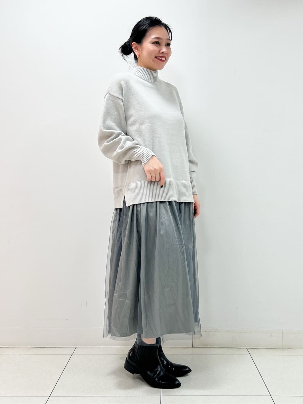 Kaiさんの「Dessin｜【洗える】ニットチュールドッキングワンピース」を使ったコーディネート