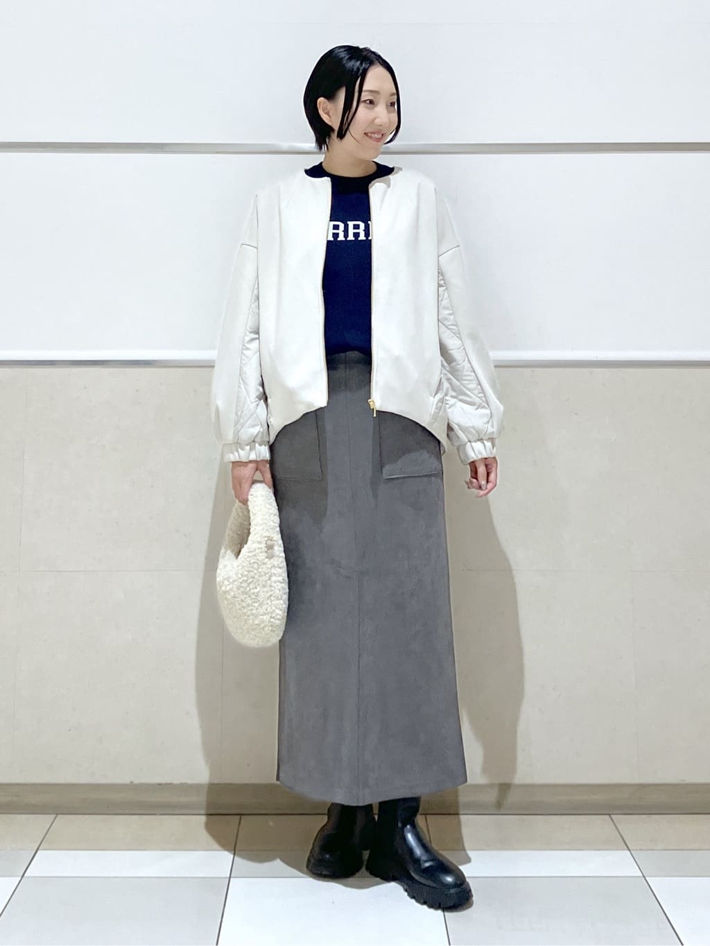 eriko さんの「Dessin｜ダンボールジップブルゾン」を使ったコーディネート