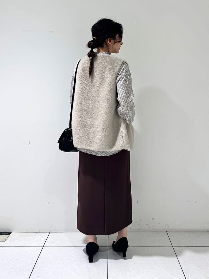 そんさんの「INDIVI｜ミンク調フェイクファージレ」を使ったコーディネート