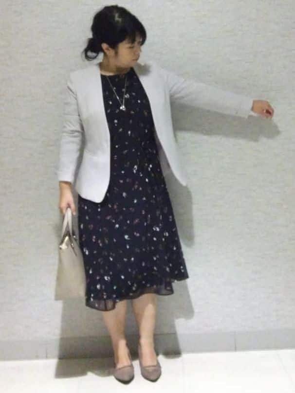 sakoさんの「Reflect｜【SS-4Lサイズ／通勤／セットアップ可】ノーカラージャケット」を使ったコーディネート