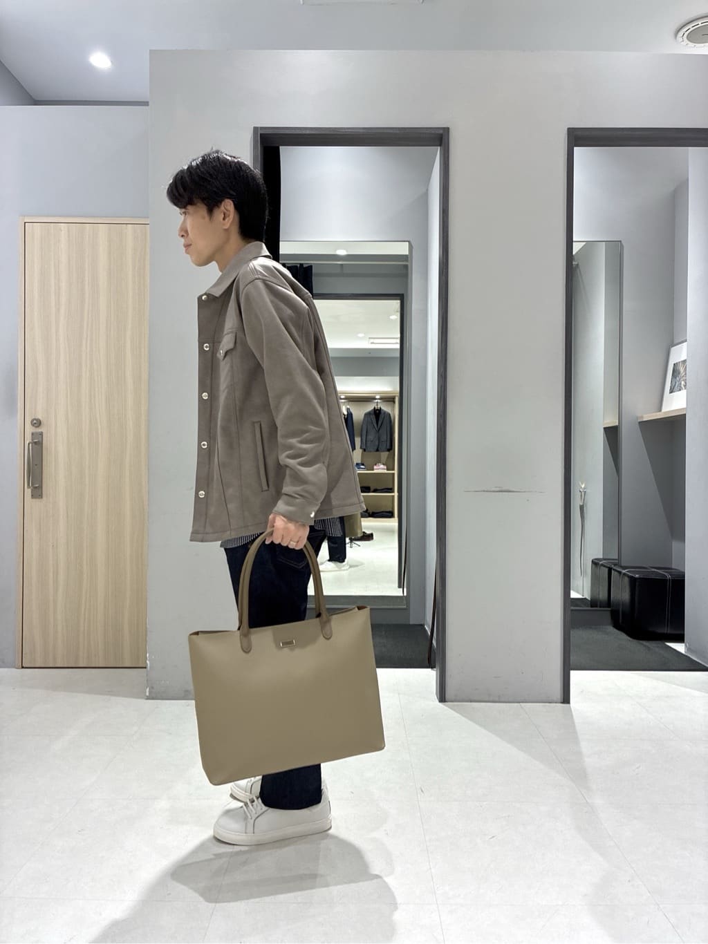 わいずみさんの「TAKEO KIKUCHI｜【抗菌防臭/シーズンレス】シアサッカー ジャージシャツ」を使ったコーディネート