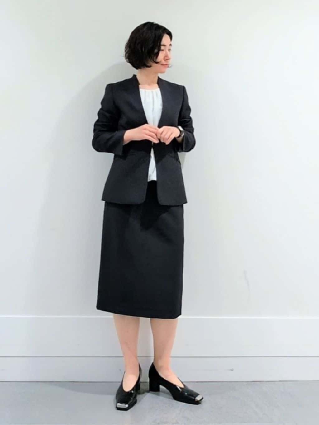 ミズタさんの「UNTITLED｜【洗える/お仕事スーツ】ドライメランジ カラーレスジャケット」を使ったコーディネート