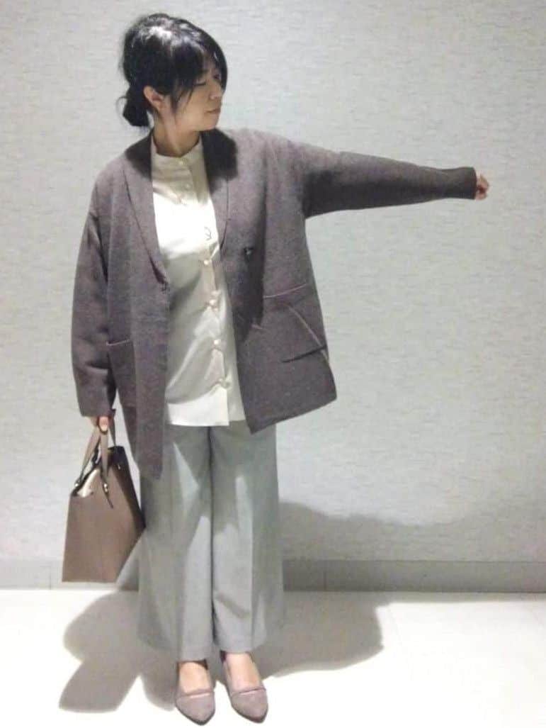 sakoさんの「Reflect｜【ライトアウター／気軽な羽織に◎】オフボディカーディガン」を使ったコーディネート
